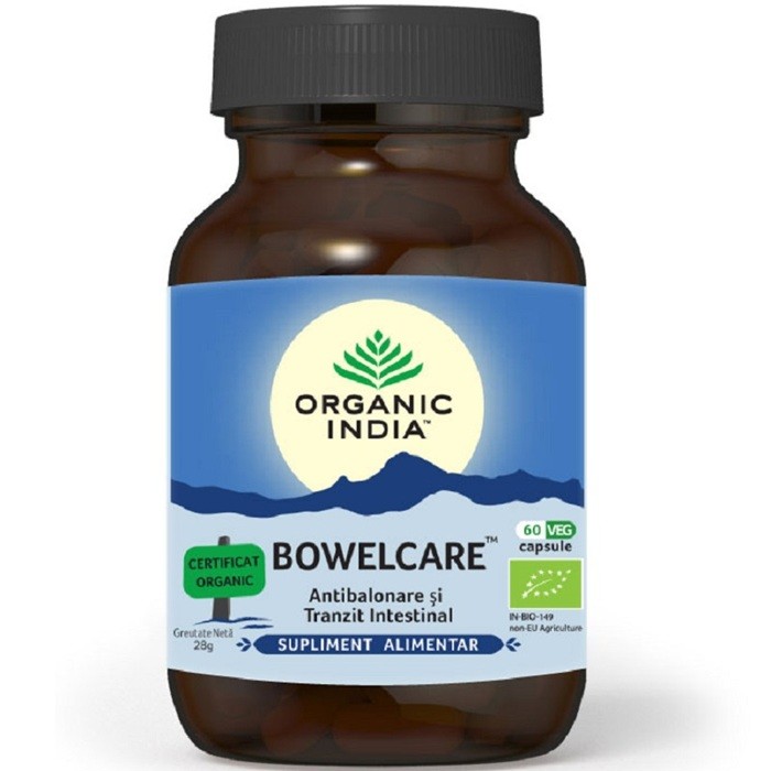 Bowelcare, supliment antibalonare si tranzit intestinal 60 caps Organic India