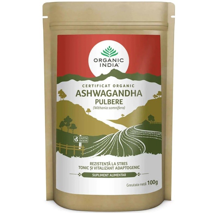 Ashwagandha pulbere bio, tonic si vitalizant 100g Organic India