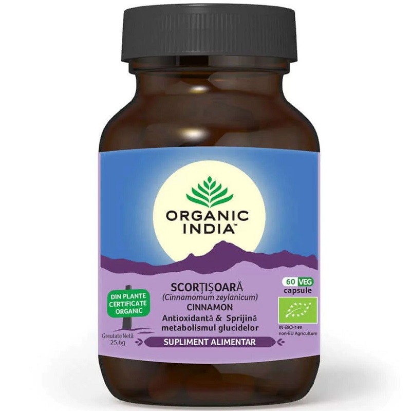 Scortisoara Ceylon, reglare glicemie 60 capsule Organic India