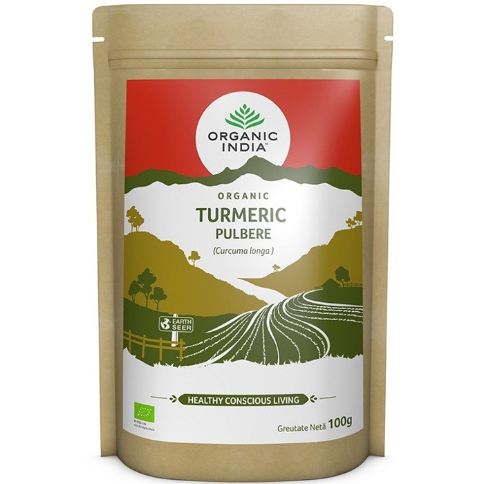 Turmeric pulbere bio, fara gluten 100g Organic India