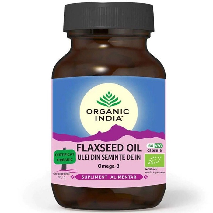 Flaxseed Oil - Ulei din seminte de in 60 capsule Organic India