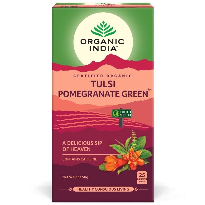 Ceai Tulsi (busuioc sfant), rodie si ceai verde bio 25 plicuri Organic India