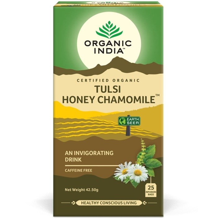 Ceai Tulsi (busuioc sfant) cu miere si musetel 25 plicuri Organic India