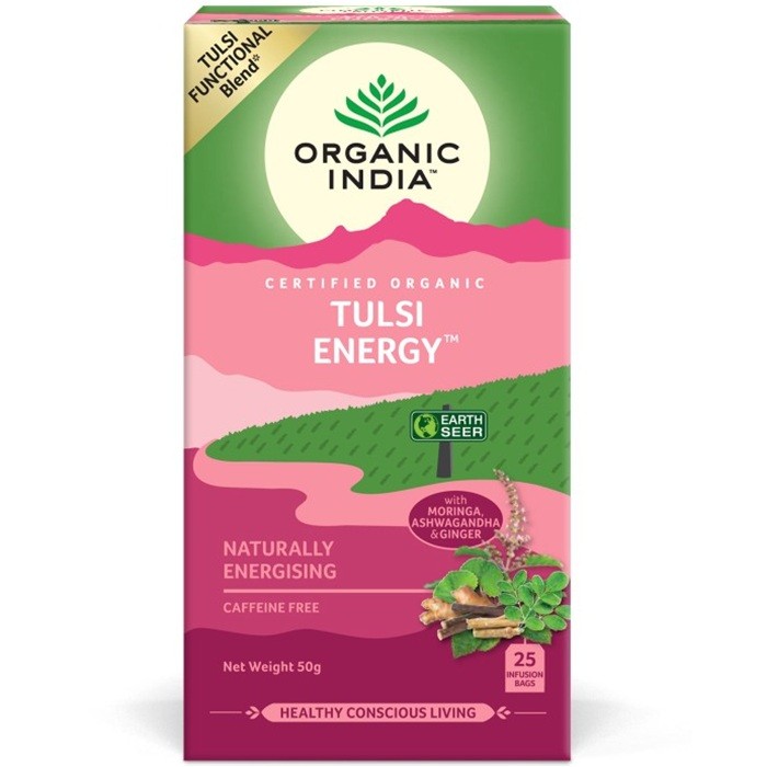Ceai Tulsi Energy, energizant natural 25 plicuri Organic India