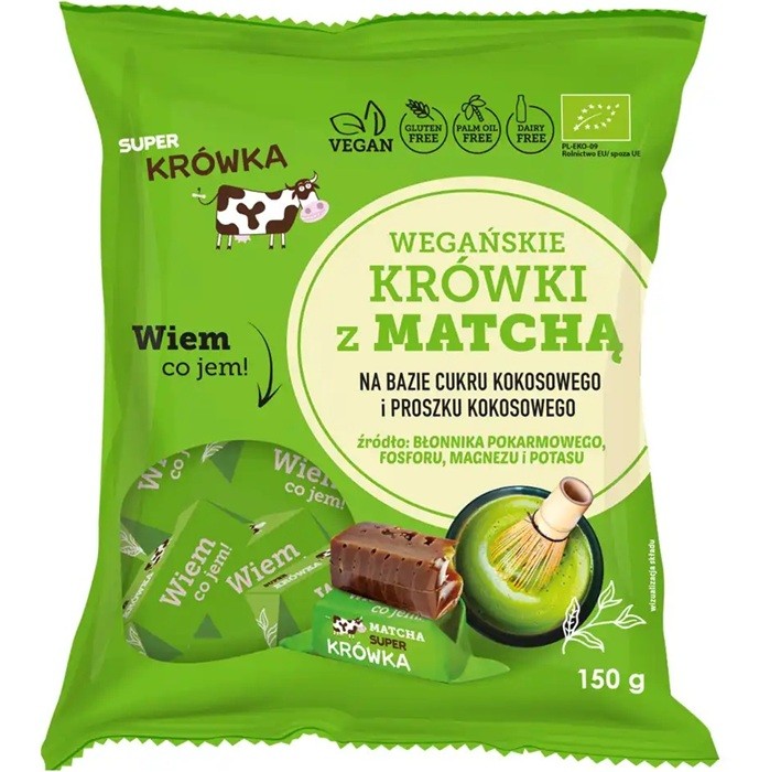 Caramele bio cu aroma matcha 150g Super Fudgio