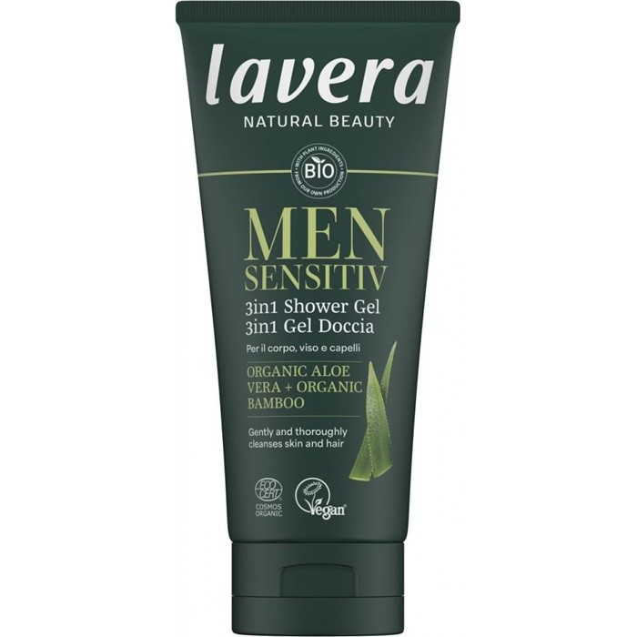 Gel de dus sensitiv 3 in 1 pt barbati cu aloe vera si bambus bio 200ml Lavera