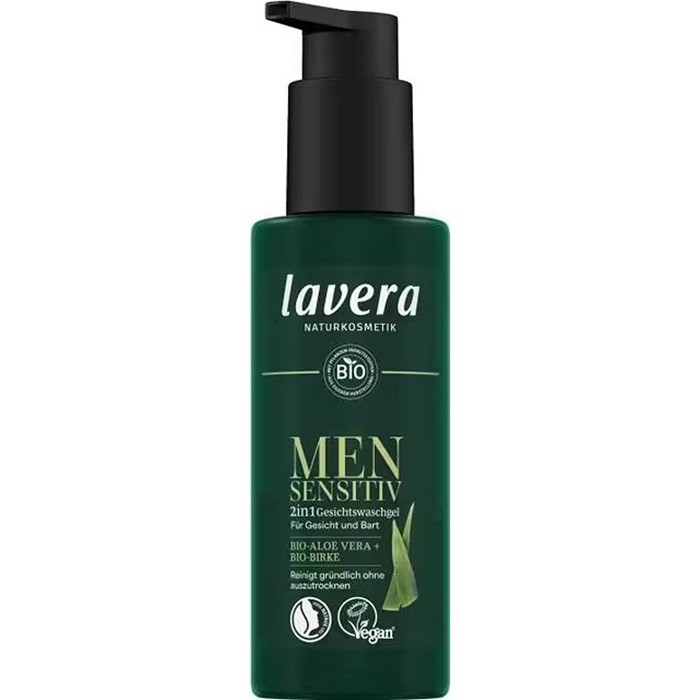 Gel sensitiv pt barbati, spalarea fetei si a barbii, cu aloe vera bio 150ml Lavera