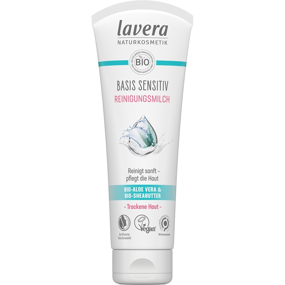 Lapte demachiant sensitiv cu aloe vera si unt de shea bio 125ml Lavera