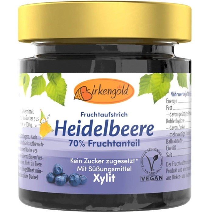 Gem de afine fara zahar, indulcit cu xylitol 200g Birkengold