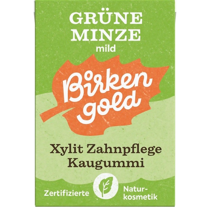 Guma de mestecat cu aroma usoara de menta 20 drajeuri 28g Birkengold