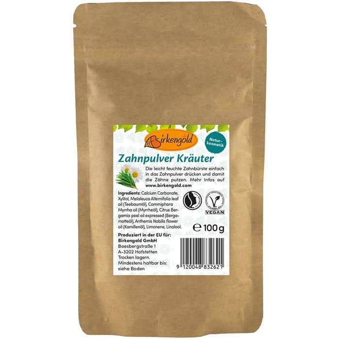 Pasta de dinti pudra cu musetel, refill 100g Birkengold