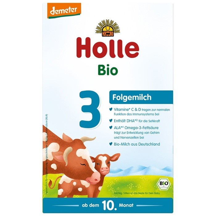 Lapte praf de vaca pentru sugari +10 luni, Formula 3, Demeter bio 600g Holle