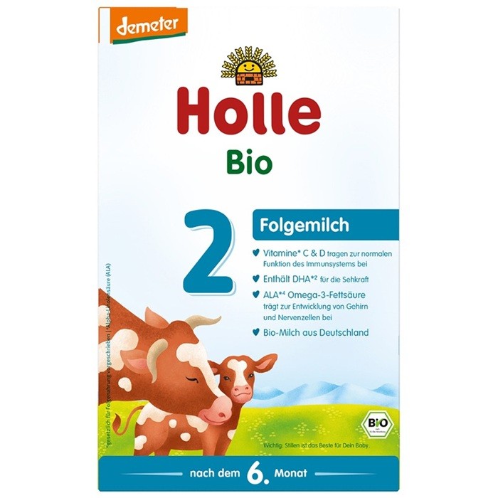 Lapte praf de vaca pentru sugari +6 luni, Formula 2, Demeter bio 600g Holle