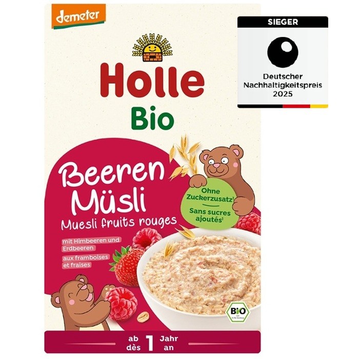 Musli integral cu zmeura și capsune bio pentru copii 200g Holle