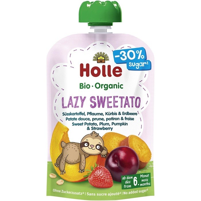 Piure bio din cartof dulce, prune, dovleac si capsuni +6 luni Holle 100g