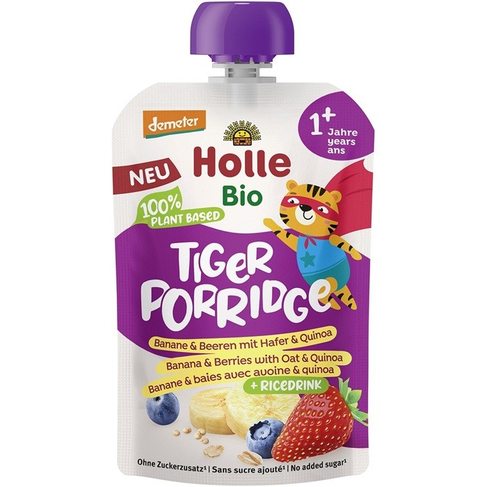 Terci bio cu banane, fructe de padure, ovaz si quinoa pentru copii Holle 110g