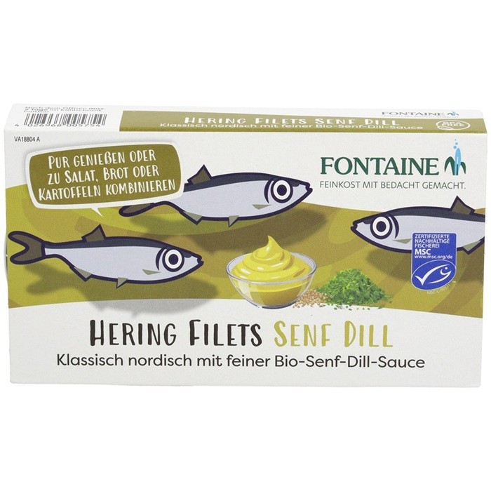 File de hering în crema bio de mustar si marar 200g Fontaine