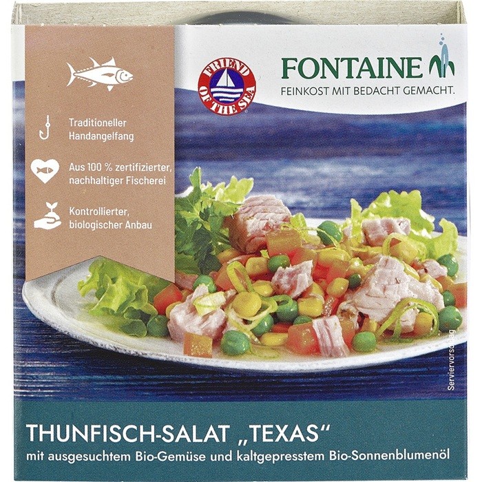 Salata ton, legume si ulei de floarea-soarelui 200g Fontaine