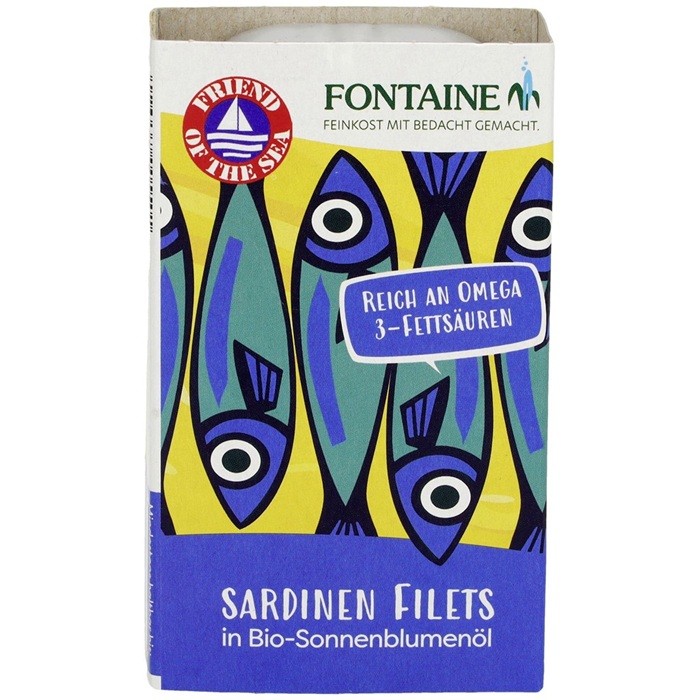 Sardine fara oase in ulei de floarea soarelui 120g Fontaine