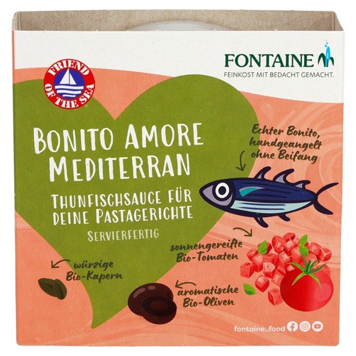 Ton pentru paste, cu masline, capere si rosii 190g Fontaine