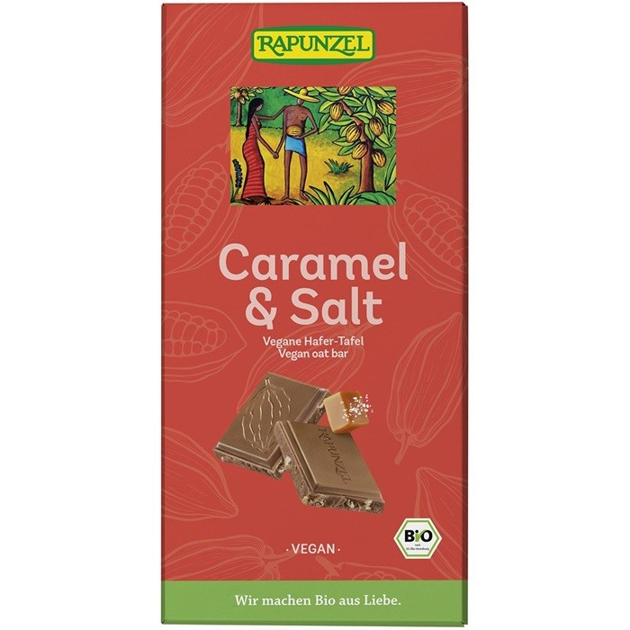 Ciocolata bio vegana cu ovaz si caramel sarat 100g Rapunzel