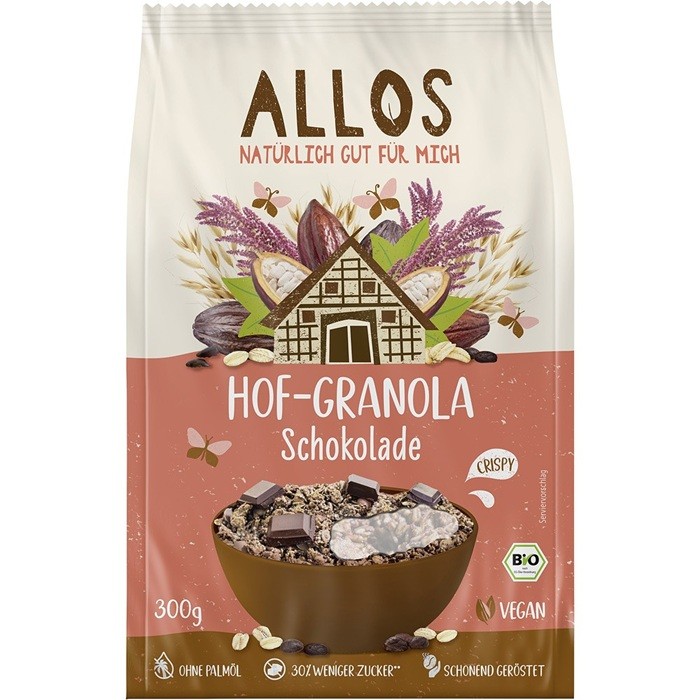Granola cu ciocolata bio vegan 300g Allos