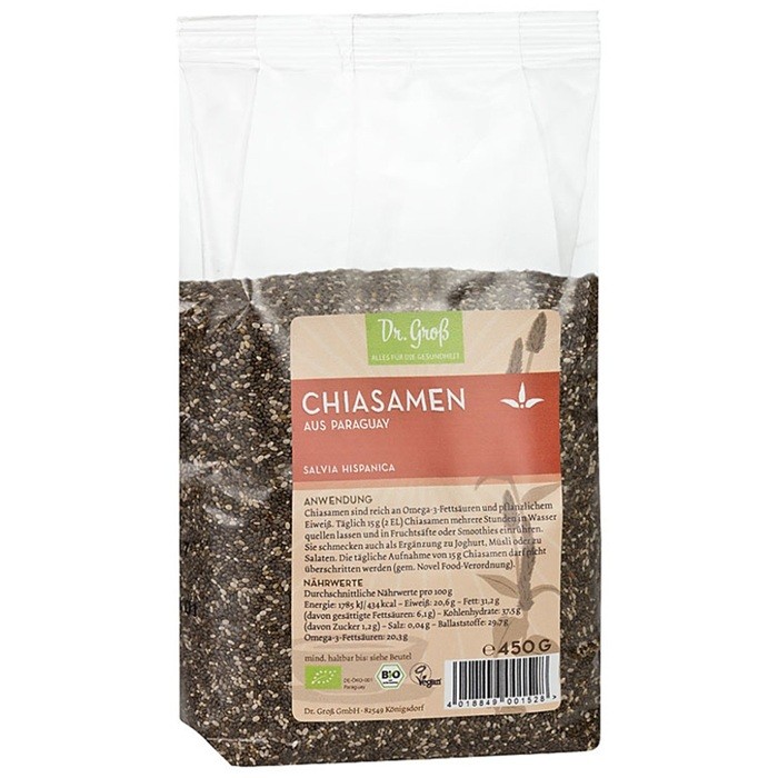 Seminte de chia bio 450g Dr Grob