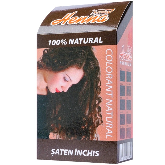 Vopsea de par cu henna Saten inchis 100g Henna Sonia