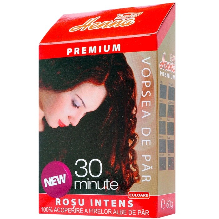 Vopsea de par cu henna premium Roscat Intens 60g Henna Sonia