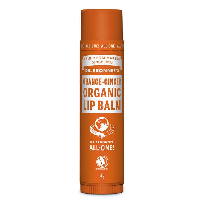 Balsam de buze organic cu portocala si ghimbir 4g Dr Bronner