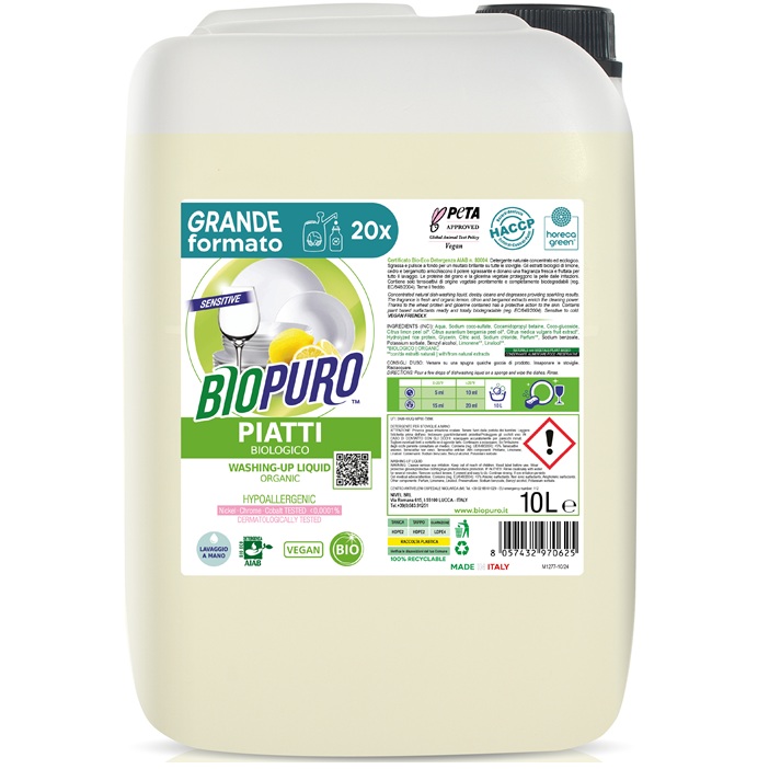 Detergent pentru vase hipoalergen ecologic 10l Biopuro        