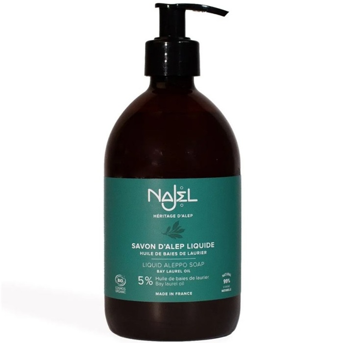 Sapun de Alep lichid bio cu 5% ulei de dafin 500ml Najel